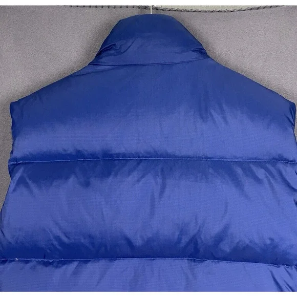 Gap Vest Men Small Blue Down Filled Puffer Zip Out Hood Pockets Gorpcore - Picture 8 of 16